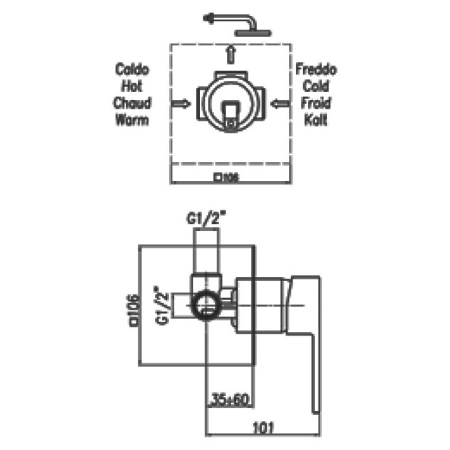 Смеситель для душа Webert Pegaso PE880101010, золото