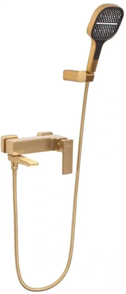 Смеситель для ванны с ручным душем Hansberge H4070 Золото матовый