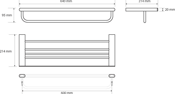 Полочка для полотенец Bemeta Organic 157105151 с вешалкой