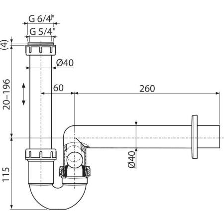 Сифон для сбора конденсата Alcaplast, AKS3