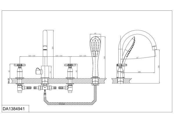 Смеситель для ванны D&K Hessen Goethe DA1384941