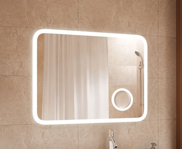 Зеркало Silver Mirrors Elsa 800x550 LED-00002268 со встроенным светильником, сенсорный выключатель, подогрев, часы