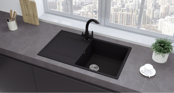 Кухонная мойка Ulgran Quartz Prima 850-07, уголь