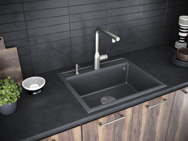 Мойка STEPIA 60, IT-GRANIT, PM115951-DG, графит, 590х510, Paulmark