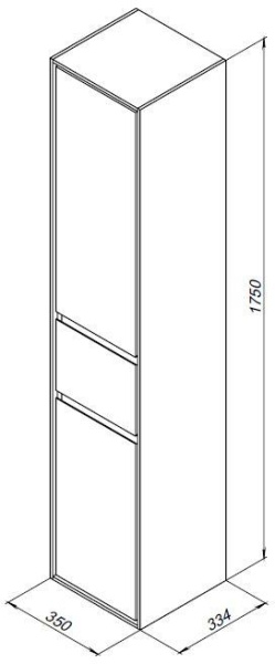 Пенал Aquanet Милан 35 черный глянец