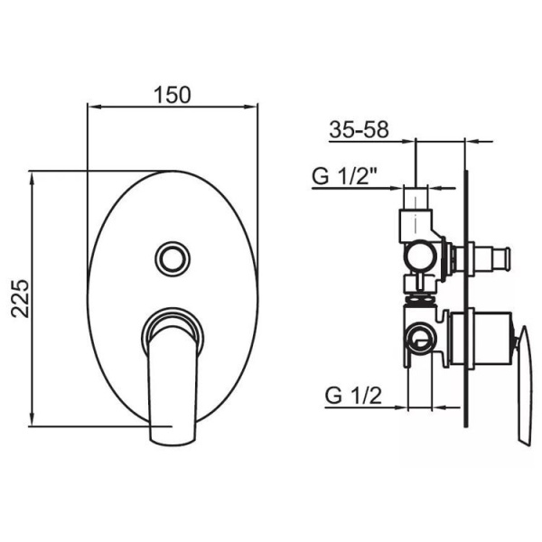 Смеситель для ванны с душем Webert Aria AI860101015