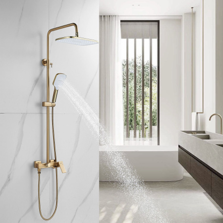 Душевая система Shevanik S4036G, золотой сатин