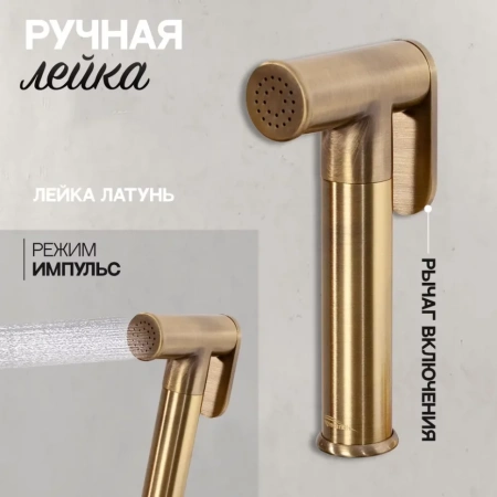 Смеситель встраиваемый с гигиеническим душем Hansberge H3099 Бронза