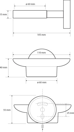 Мыльница Bemeta Graphit 156108042 стеклянная