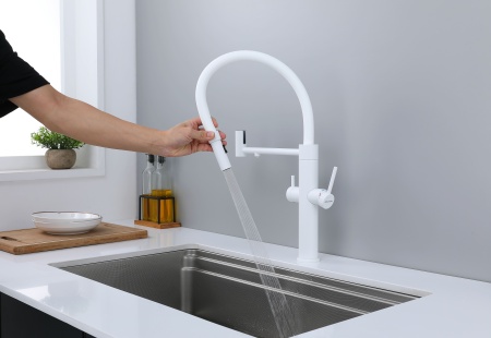 Смеситель для кухни NEXUS, белый матовый, Ne213999-WH, Paulmark-Starke