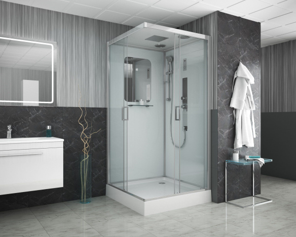 Душевая кабина Niagara Premium NG-6002-01GQ 100х100х210, низкий поддон 16 см, стекло прозрачное