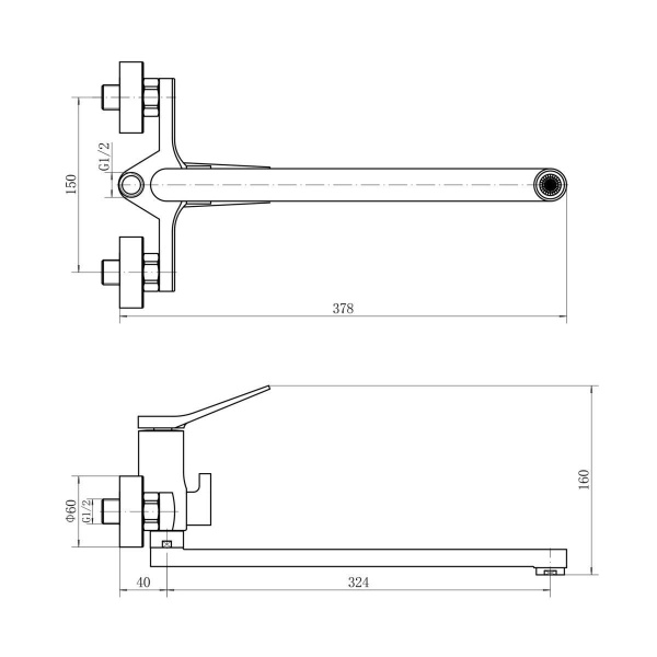 Смеситель для ванны FASHUN A2286, хром