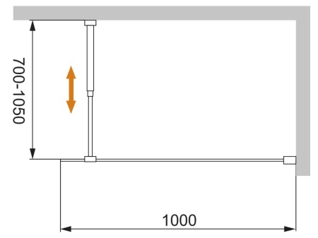 Душевая перегородка CEZARES LIBERTA-L-1-100-BR-Cr