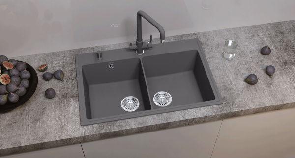 Кухонная мойка Ulgran Quartz Ruma 780-09, мокрый асфальт