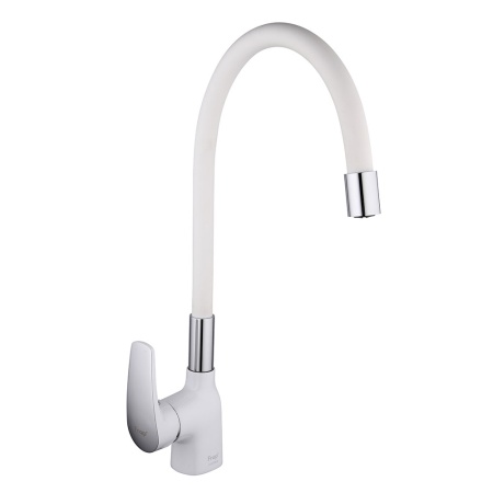 Смеситель для кухни с гибким изливом FRAP F4453-03, белый