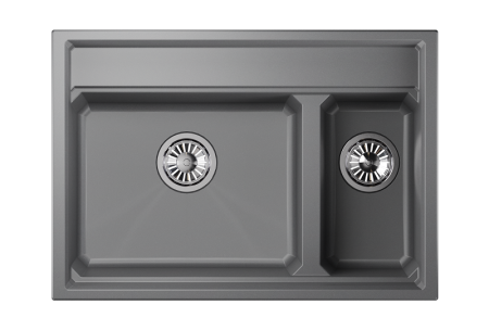 Мойка для кухни Granula Kitchen Space 7302 алюминиум, 73х51 см, прямоугольная