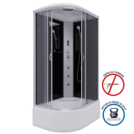 Душевая кабина Niagara Classic NG-2510-14RF 120х80х215, высокий поддон 40 см, стекло тонированное