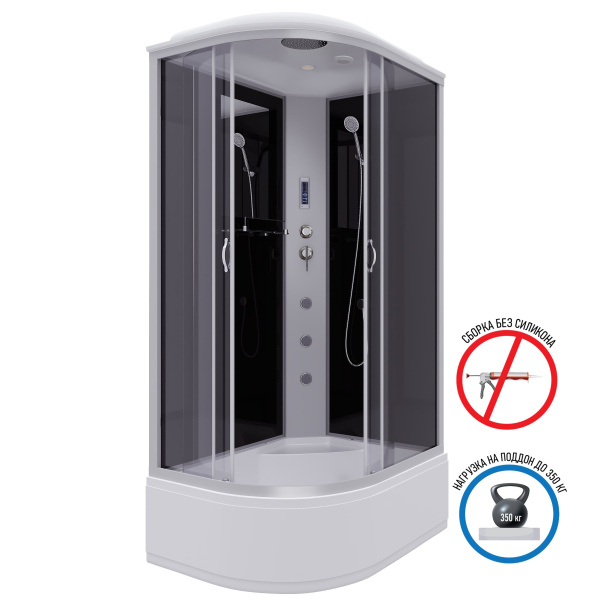 Душевая кабина Niagara Classic NG-2510-14RF 120х80х215, высокий поддон 40 см, стекло тонированное