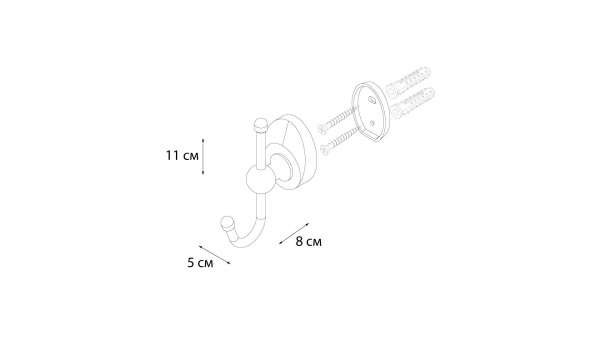 Крючок одинарный Fixsen Europa FX-21805A