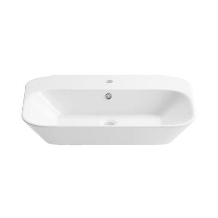 Раковина для ванной Wellsee Eclatant 201000944 в наборе 2 в 1: прямоугольная раковина белого глянцевого цвета, смеситель в цвете розовое золото