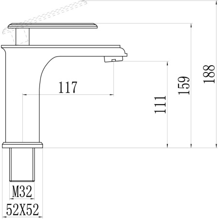 Смеситель для раковины Savol S-600101T, хром