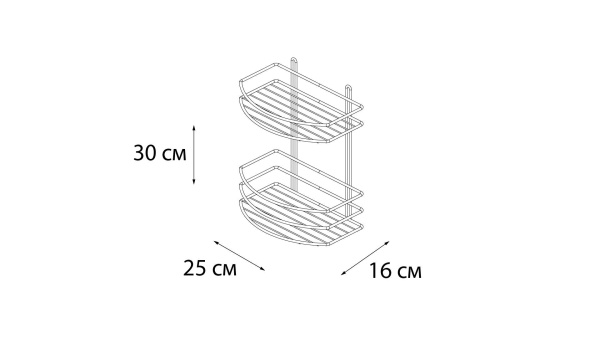 Полка овальная двухэтажная черная Fixsen, FX-720B-2