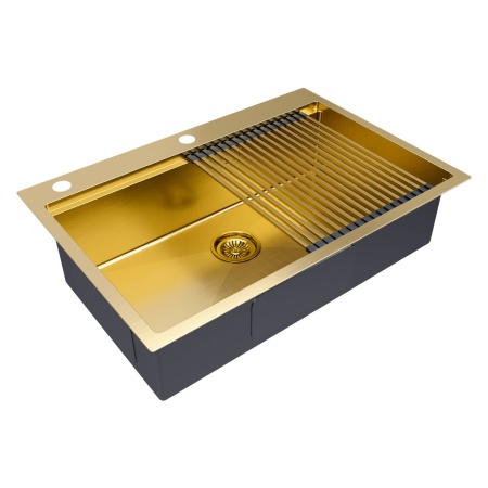 Мойка нерж. сталь KRONER-PRO 75, PM707551-BG, брашированное золото, 750х510мм, Paulmark