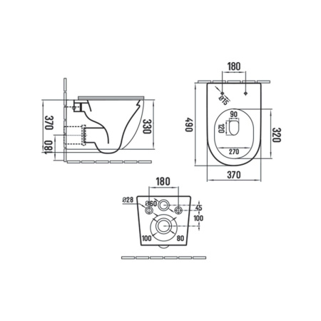 Унитаз подвесной Vincea Globo VT1-14SMA безободковый, цвет антрацит мат., ультратонкое сиденье soft-close