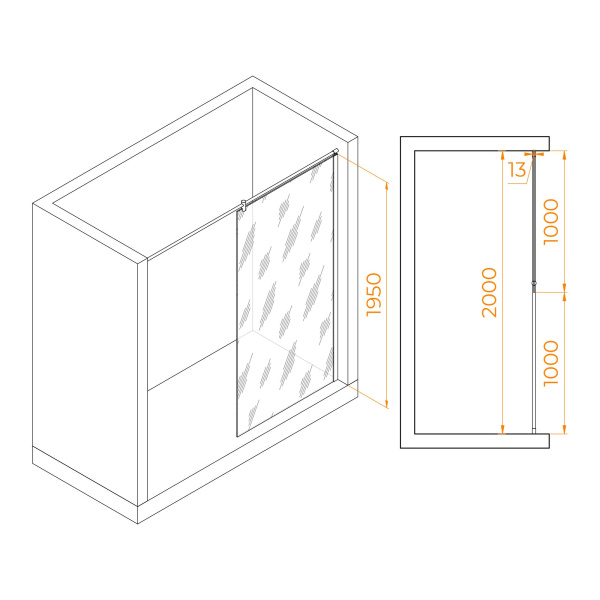 Душевая перегородка RGW WA-034 1000