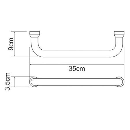 Поручень для ванны WasserKRAFT K-1066POLISHED BLACK