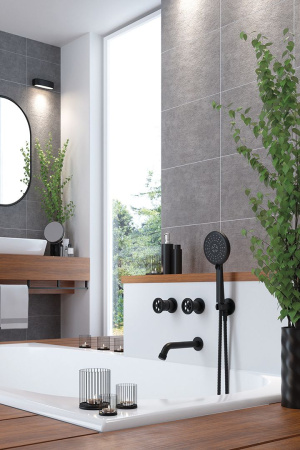Душевая система Laveo Muro BAU_711P скрытого монтажа с изливом черный