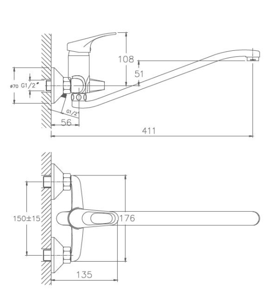 Смеситель для ванны Haiba HB2213-1