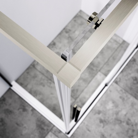 Душевой уголок Слим-Н (Slim-N) VSR-4SN8014CLBN, 1400*800, брашированный никель, стекло прозрачное
