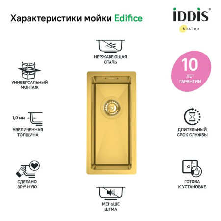 Мойка IDDIS 210х440 Edifice EDI21B0i77