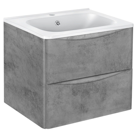 Тумба под раковину Vincea Paola 600 подвесная, 2 выкатных ящика soft close, Beton