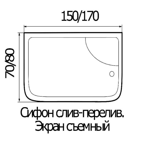 Ванна акриловая Wemor 150/80/55 S прямоугольная 1500х800х550 мм
