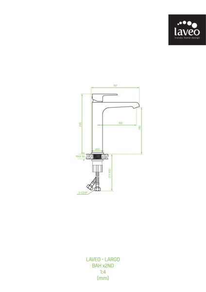 Смеситель для раковины Laveo Largo BAH_72ND черный