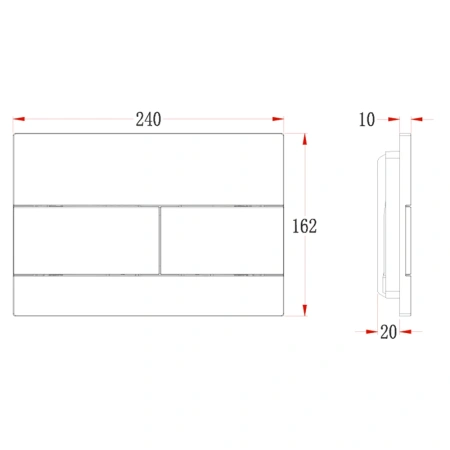 Кнопка смыва Veconi FLUSH V7, FLV7-CM, 240х162х10, пластик, хром матовый