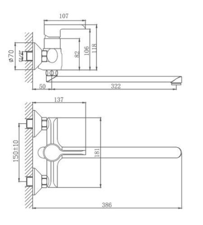 Смеситель для ванны Haiba HB22805-7