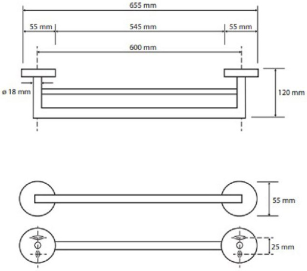 Держатель для полотенец Bemeta Omega 104204052 (65 см)