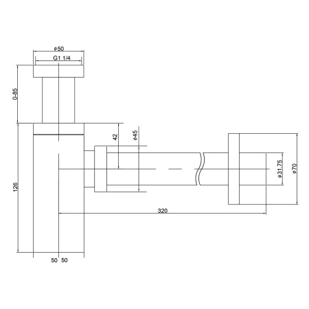 Сифон для раковины TIMO 959/03L, черный