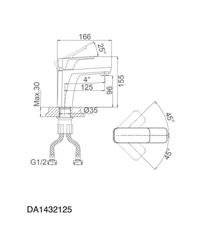 Смеситель для раковины D&K Berlin.Technische DA1432125 черный матовый
