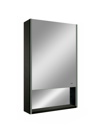Зеркальный шкаф для ванной 50х80см черный Reflexion Box Black с регулируемой LED подсветкой RF2419BL