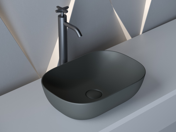 Умывальник Ceramicanova чаша накладная прямоугольная (цвет Капучино Матовый) Element 455x325x135мм