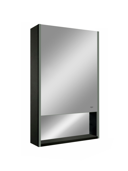 Зеркальный шкаф для ванной 50х80см черный Reflexion Box Black с регулируемой LED подсветкой RF2419BL