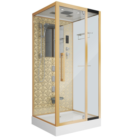 Душевая кабина Niagara Luxe NG-7714G 100x90x215, низкий поддон, стенки золото