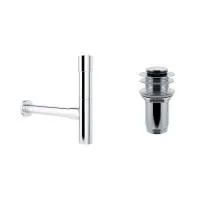 Набор 2 в 1 Wellsee Drainage System 182114002, сифон для раковины, донный клапан, хром