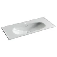 Раковина накладная Ceramicanova Sabo, прямоугольная с отверстием под смеситель 1000x460x130, цвет белый. Для установки на мебель, арт. CN13003