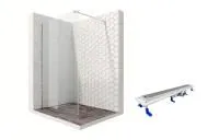 Душевая перегородка Ambassador Walk-in 15031103-ST11, свободный вход, линейный трап, 110см
