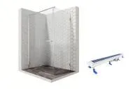 Душевой уголок Ambassador Abner 10011104L-ST4, прямоугольный, линейный трап, 120х90